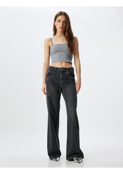 Ince Askılı Crop Atlet Slim Fit