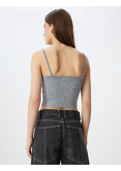 Ince Askılı Crop Atlet Slim Fit
