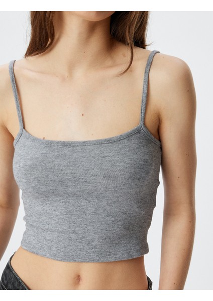 Ince Askılı Crop Atlet Slim Fit