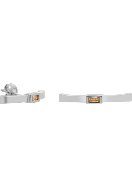 Yassı Taşlı Küpe 718891 Silver