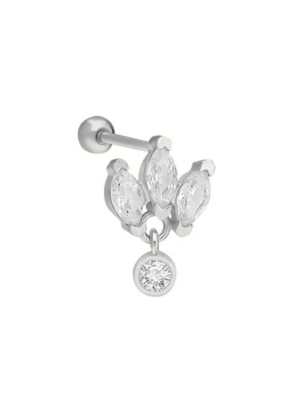 Askılı Çiçek Piercing 717128 Silver