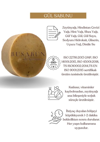 Gül Sabunu Doğal Ve Katkısız Sabun 100 Gr