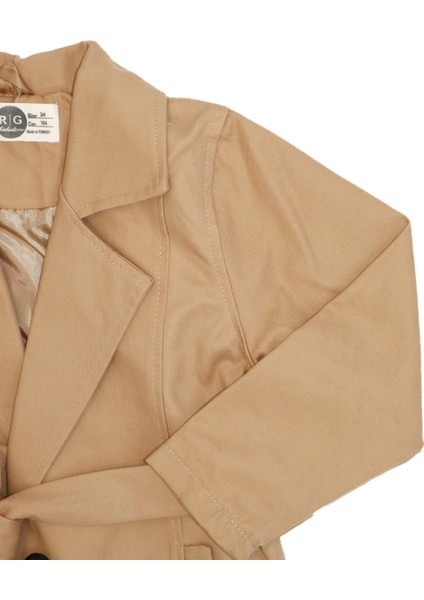 Kız Çocuk Bağlama Detaylı ve Düğmeli Trençkot_RG1502 fiyatları