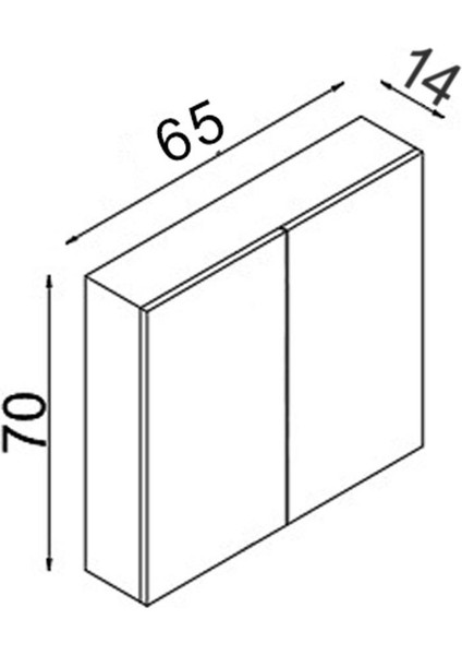Madrid 65CM Mdf Banyo Aynalı Üst Dolap modelleri