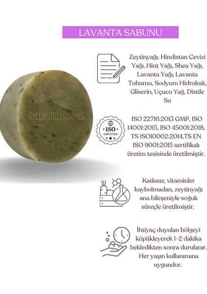 Doğal Lavanta Sabunu, Kepeklenmeye Etkili, Kalıcı Yumuşaklık, Aromaterapi Etki Için Sabun 100 Gr fiyatları