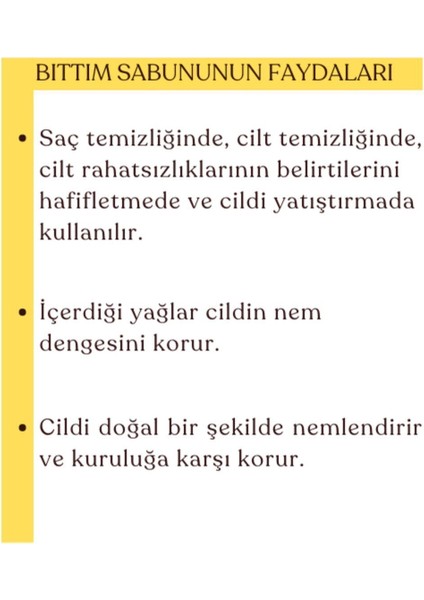 Doğal Bıttım Sabunu, Cilt Için Katkısız El Yapımı Sabun 100 Gr modelleri