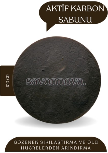 Aktif Karbon Sabunu Gözenek Temizleyici Cilt Ph'ını Dengeleyici 100 Gr