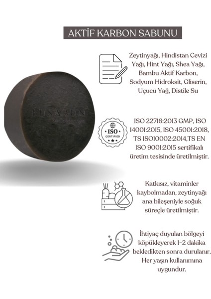 Aktif Karbon Sabunu Gözenek Temizleyici Cilt Ph'ını Dengeleyici 100 Gr fiyatları