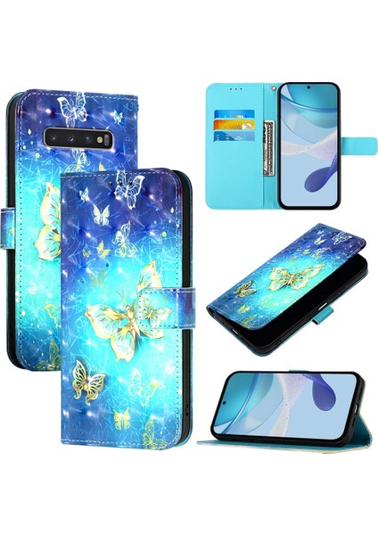 Samsung Galaxy S10+ Için 3D Boyama Pu Kılıf (Yurt Dışından)