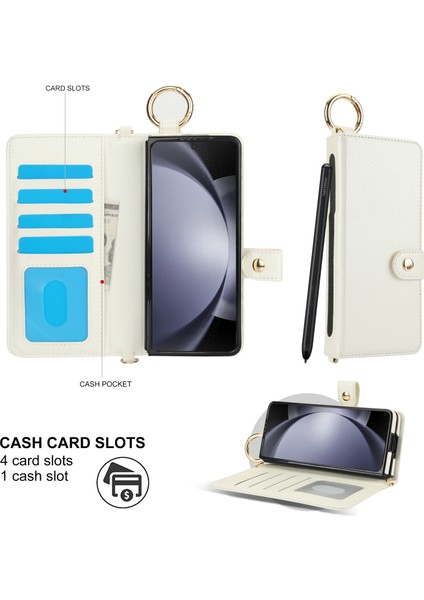 Samsung Galaxy Z Fold4 Için Bileklik Halkası Rfıd Pu Kılıf (Yurt Dışından) modelleri