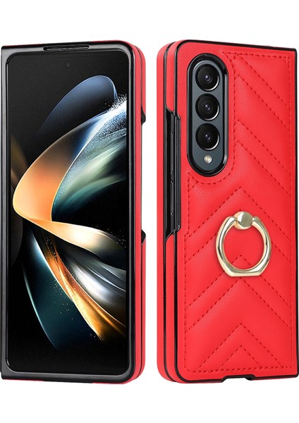 Samsung Galaxy Z Fold6 Için V Şeklinde Dönen Halkalı Kılıf (Yurt Dışından)