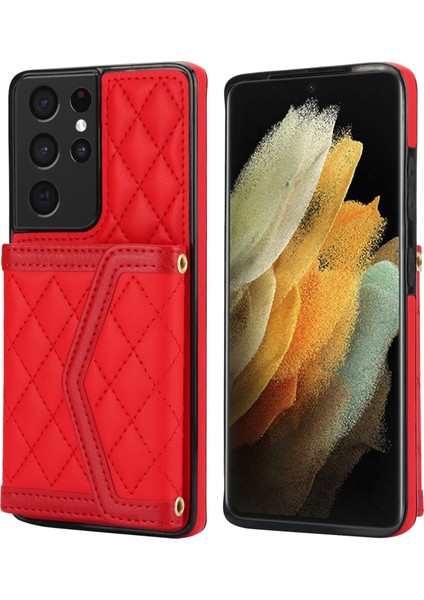 Samsung Galaxy S21 Ultra 5g Için Ekleme Eşkenar Dörtgen Çanta Kılıfı (Yurt Dışından)