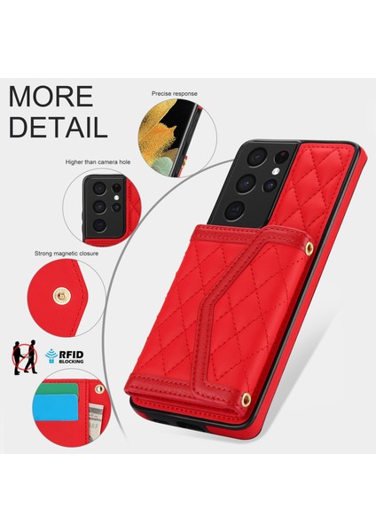 Samsung Galaxy S21 Ultra 5g Için Ekleme Eşkenar Dörtgen Çanta Kılıfı (Yurt Dışından) modelleri