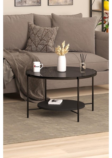 Oslo Orta Sehpa Temperli Füme Cam, Siyah Alt fiyatları