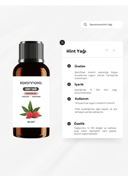Doğal Hint Yağı Saf 50 Ml