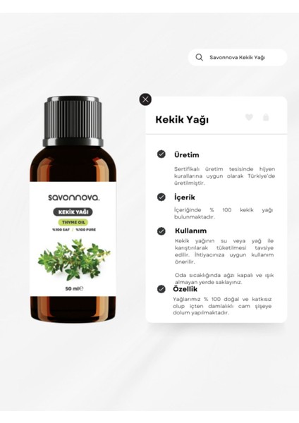 Doğal Kekik Yağı Saf 50 Ml
