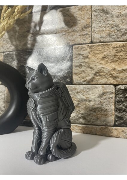 3D Online Dekoratif Astronot Kedi Biblosu 10CM