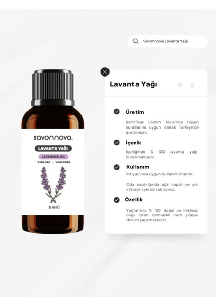 Doğal Lavanta Yağı Saf 5 Ml