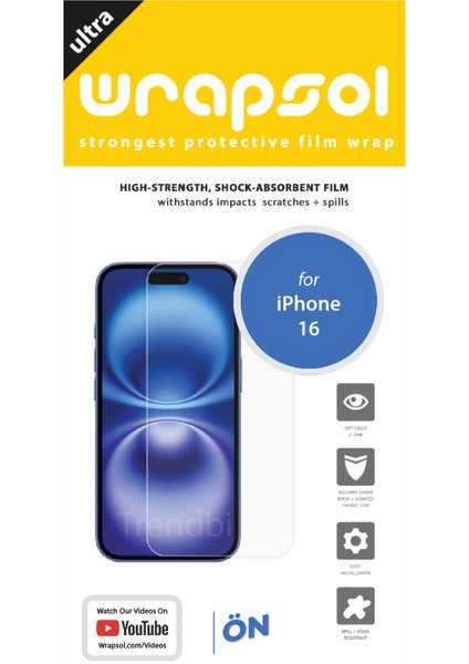 Apple iPhone 16 Ekran Koruyucu Poliüretan Film