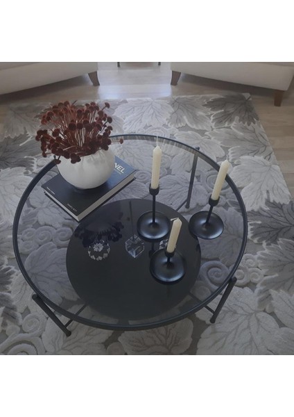 Oslo Şeffaf Cam Orta Sehpa , Siyah Alt fiyatları