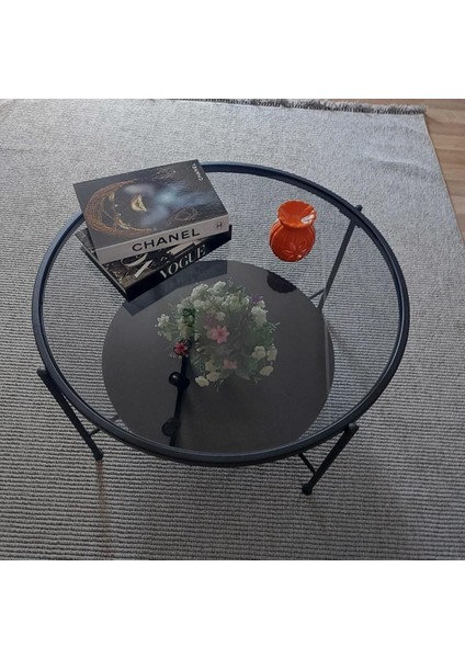 Oslo Şeffaf Cam Orta Sehpa , Siyah Alt modelleri