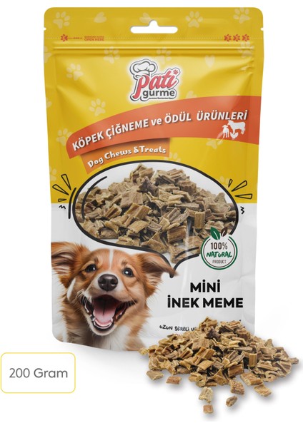 Pati Gurme Mini (Ödüllük) Inek Meme 200 gram %100 Doğal Köpek Ödül Maması