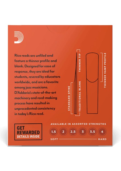 RCA1015 BB Klarnet Kamışı 10lu Paket NO 1.5 modelleri