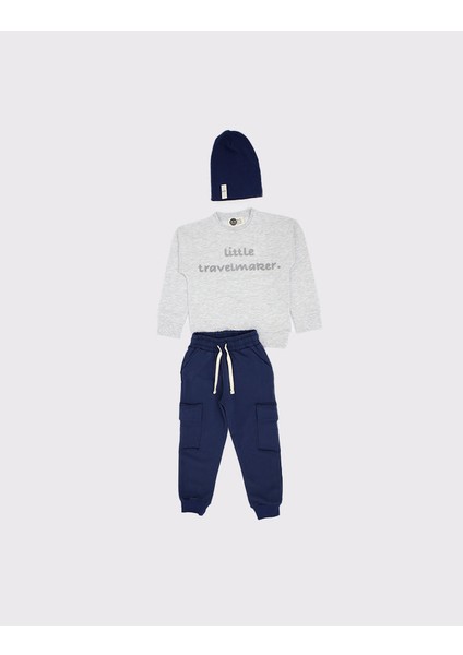 Çocuklar Için Bereli Kapüşonlu Sweatshirt Eşofman Takımı