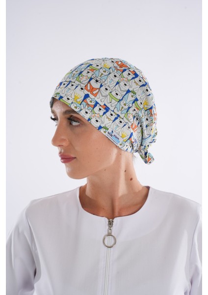 Panda Ayı Kardeşler Desenli Tesettür Doktor Hemşire Hastane Aşçı Cerrahi Bone