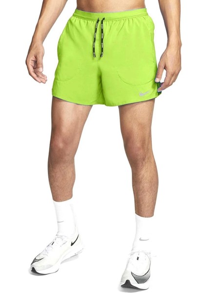 Dri Fit Flex Stride Men's Brief Running Shorts Fermuarlı Kısa Şort Yeşil