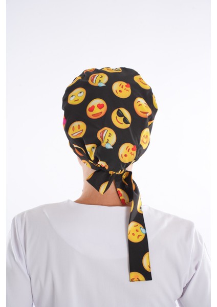 Siyah Emoji Desenli Tesettür Doktor Hemşire Hastane Aşçı Cerrahi Bone modelleri