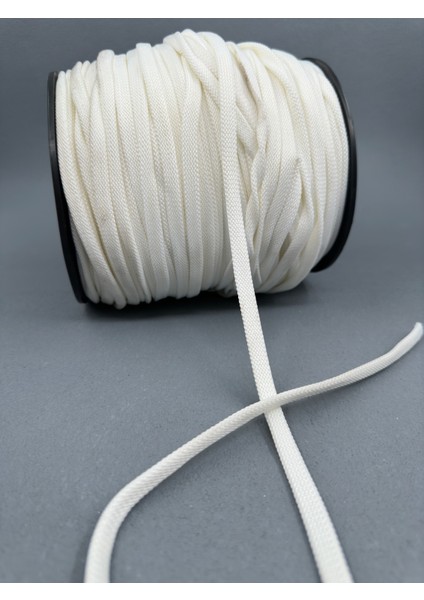 8 mm Polyester Zincir Kordon-5 Metre-Beyaz