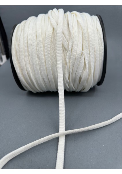 8 mm Polyester Zincir Kordon-5 Metre-Beyaz