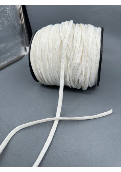 8 mm Polyester Zincir Kordon-5 Metre-Beyaz