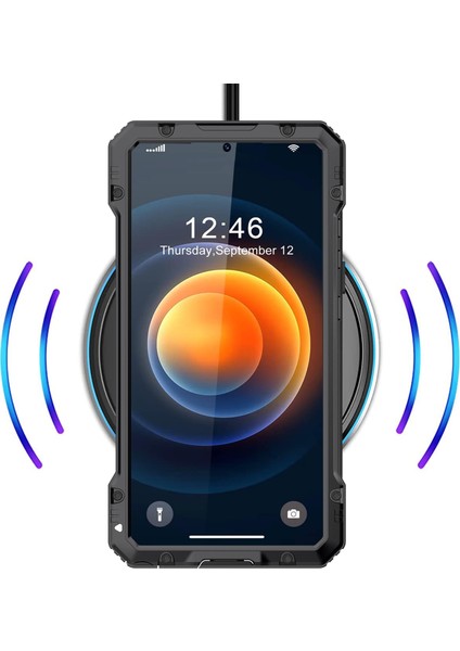 Anti-düşen Telefon Kılıfı için Samsung Galaxy S24 Ultra Kılıf Silikon + Metal Kickstand Telefon Kapağı, PET Ekran Filmi-Siyah (Yurt Dışından) modelleri