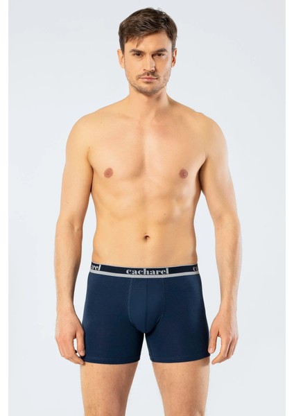 1338 Erkek 3'lü Likralı Uzun Paça Boxer-Lacivert&indigo&saks fiyatları