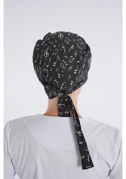 Siyah Nota Desenli Tesettür Doktor Hemşire Hastane Aşçı Cerrahi Bone modelleri