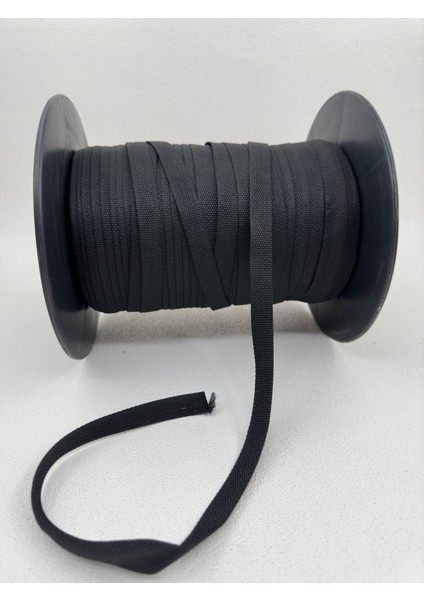 1.2 cm Özel Kanvas Şerit-Polyester Siyah-5 Metre