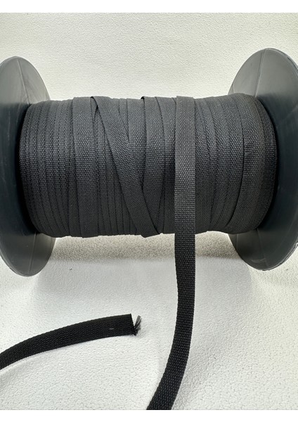 1.2 cm Özel Kanvas Şerit-Polyester Siyah-5 Metre