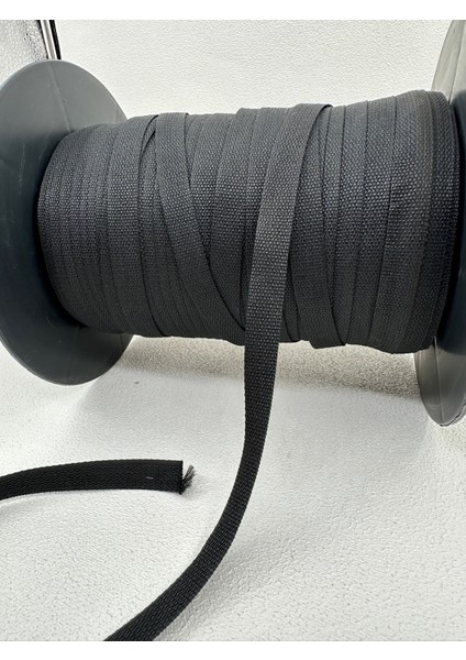 1.2 cm Özel Kanvas Şerit-Polyester Siyah-5 Metre