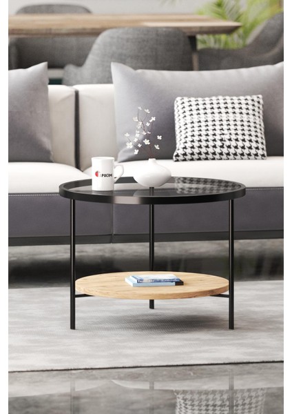 60 Çap Orta Sehpa ,füme Cam, Çam Alt fiyatları