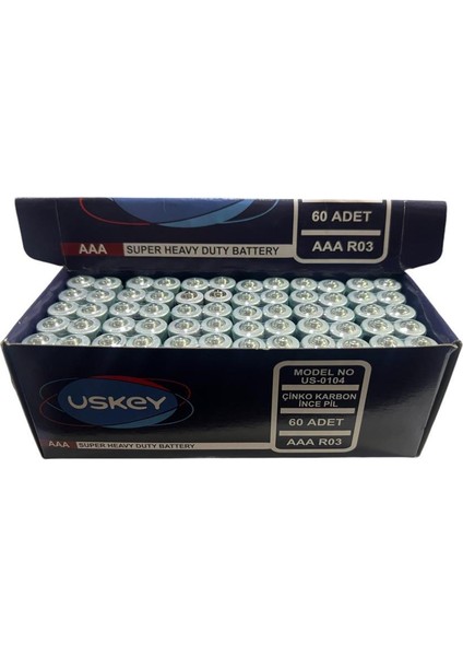 Uskey Çinko Karbon Ince Aaa Pil 60'lı Paket Kumanda Pili fiyatları