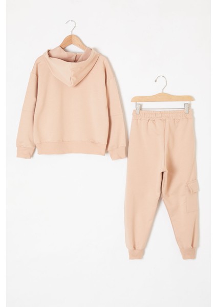 Bej Keep Read Yazılı Erkek Çocuk Kapüşonlu Takım 19315 indirimleri