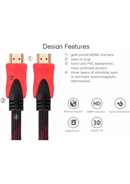 Hdmi Kablosu 20 Metre LCD Laptop 4K Fhd Ara Bağlantı Erkek-Erkek Tv Kablo indirimleri