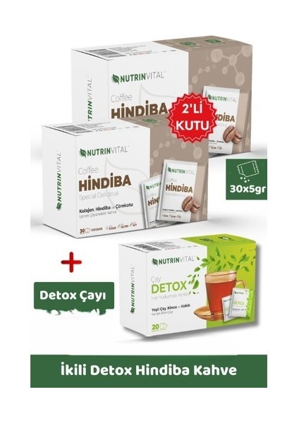 Ikili Paket Hindiba Detox Kahvesi (Detox Çayı Hediyeli)