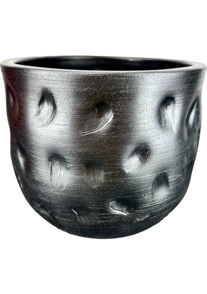 Gümüş Desenli Toprak Saksı Saksılık Salon Çiçeklik - 19 CM fırsatları