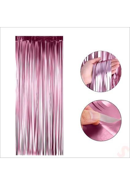 Kapı, Duvar ve Arka Fon Saçaklı Perde 1mt x 2mt - Pembe