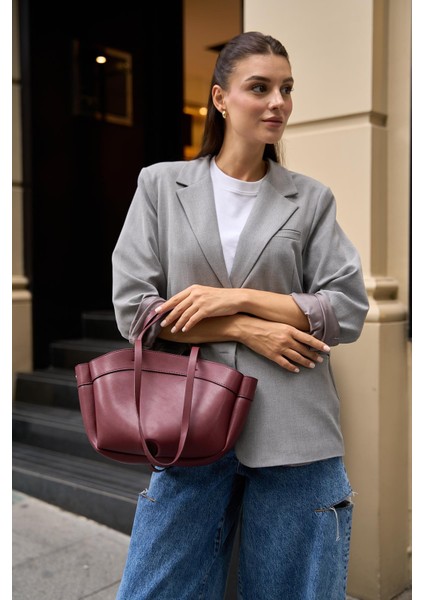 Bordo Kadın Bolso Shopper El ve Omuz Çantası indirimleri