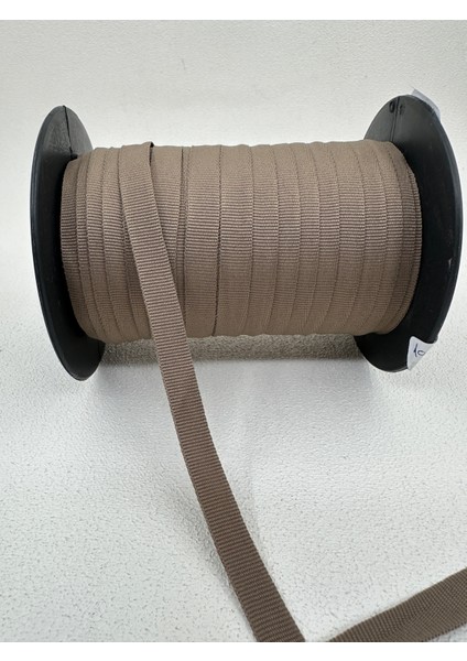 1 cm Polyester Grogren Şerit-5 Metre-Sütlü Kahve
