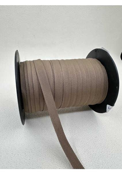 1 cm Polyester Grogren Şerit-5 Metre-Sütlü Kahve